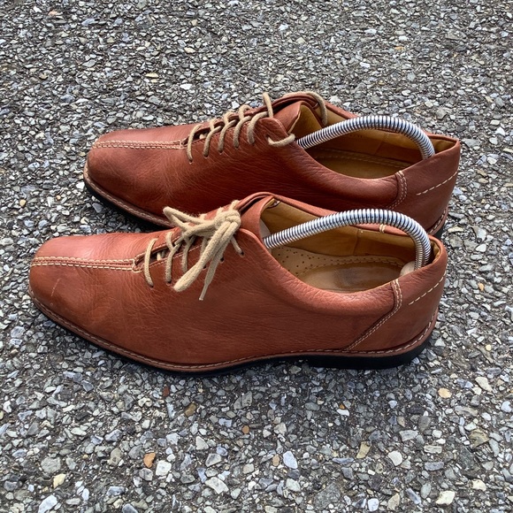 Sandro Comfort So SOFT Leather And Gel Brown Lace Up Men's 8.5D Oxford Shoe - Picture 4 of 11